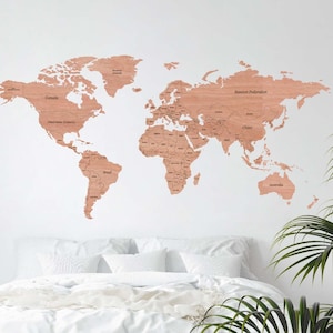 Wereldkaart met landnamen en randen, vectorbestanden, voor lasergesneden, cnc, digitale bestanden, dxf, ai, svg, pdf, gesneden bestand, gegraveerde sjabloon