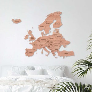 Europa-Karte mit Ländernamen und Ländergrenzen, Vektordateien, für Laserschnitt, cnc, digitale Dateien, dxf, ai, svg, pdf, Schnittdatei, Gravurvorlage