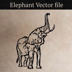 Elefante, archivos vectoriales, para corte láser, cnc, archivos digitales, dxf, ai, svg, pdf, archivo de corte