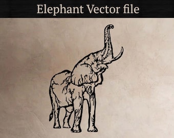 Elephant, vector files, for laser cut, cnc, digital files, dxf, ai, svg, pdf, cut file