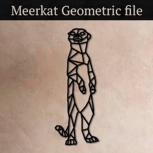 Meerkat / Suricate Geometric, vector files, for laser cut, cnc, digital files, dxf, ai, svg, pdf, cut file