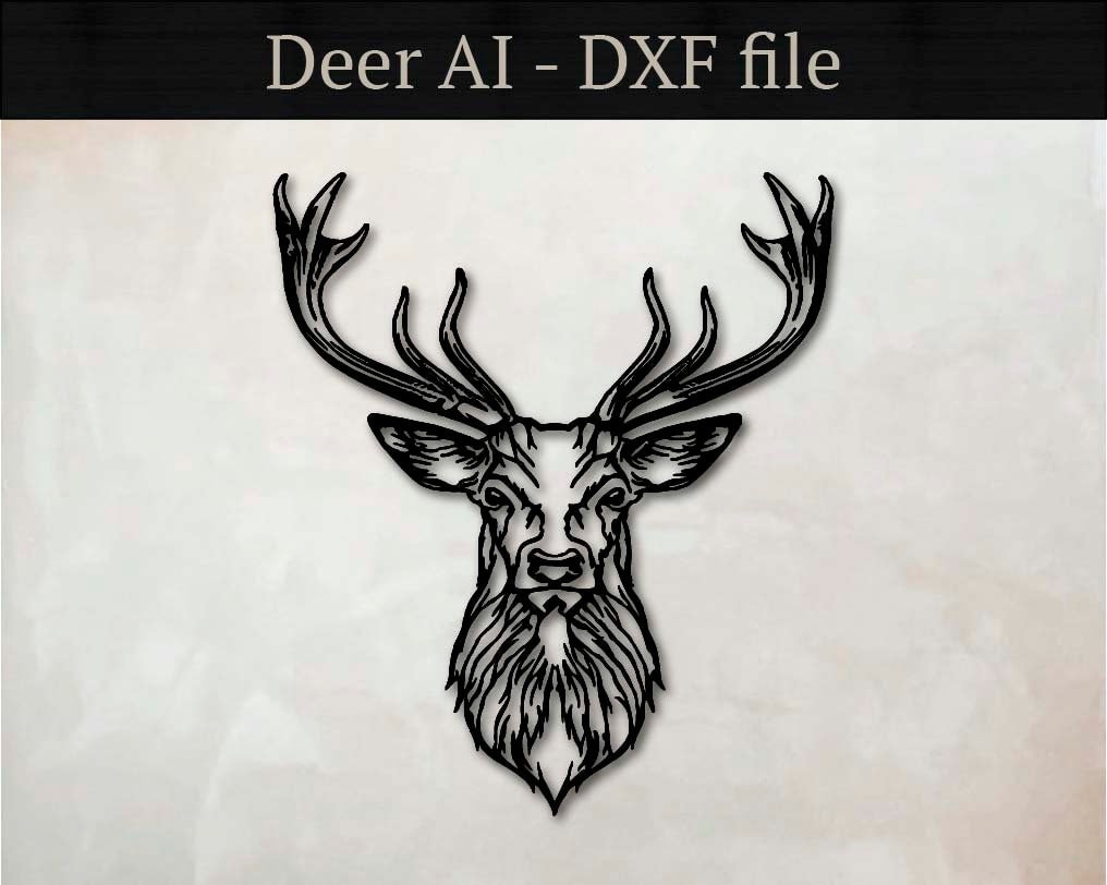 Deer Head, vector files, for laser cut, cnc, digital files, dxf, ai, svg, pdf, cut file