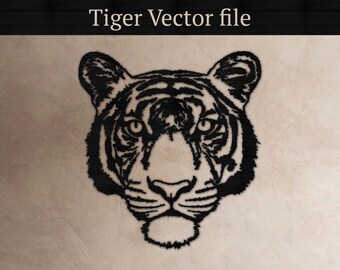 Tiger Head, vector files, for laser cut, cnc, digital files, dxf, ai, svg, pdf, cut file