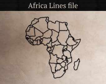 Africa Lines, vector files, for laser cut, cnc, digital files, dxf, ai, svg, pdf, cut file, engraved template