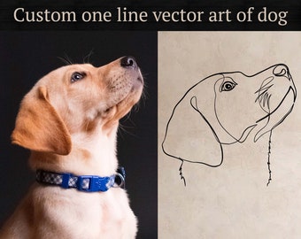 Personalisierte Hund One-Line Zeichnung: Vektor Kunst Datei (Digitale Datei)