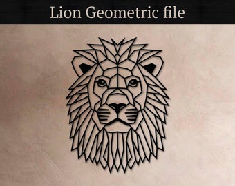 Lion Geometric, vector files, for laser cut, cnc, digital files, dxf, ai, svg, pdf, cut file
