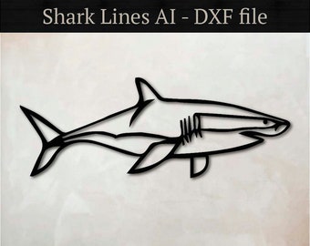 Hai Linien, Hai Linien, Vektordateien, für Laserschnitt, cnc, digitale Dateien, dxf, ai, svg, pdf Schnittdatei