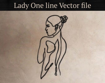 Frau Ein-Linien-Zeichnung Vektordatei: Laser Cut CNC (Digitale Datei)