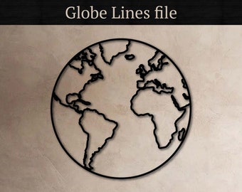 Globe Lines, vector files, for laser cut, cnc, digital files, dxf, ai, svg, pdf, cut file