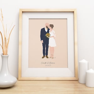 Personalized portrait personalized illustration couple family wedding