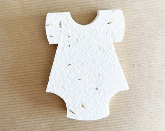 Plantable baby grow decorations, for new baby, baby shower, mum to be party favours