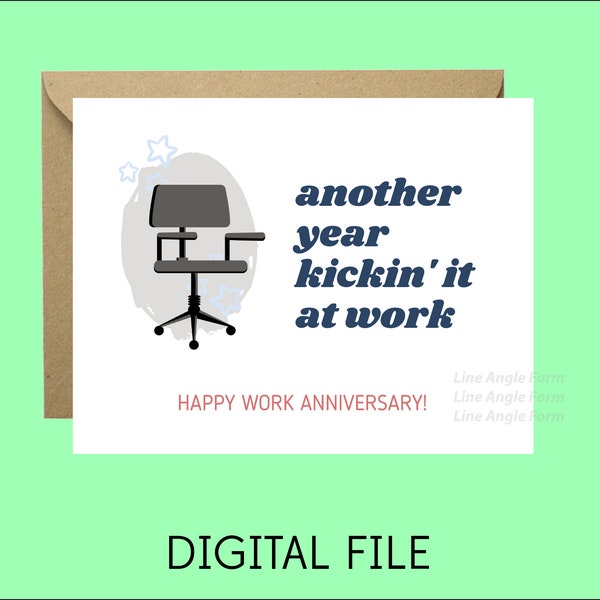 Printable Funny Work Anniversary Card for Coworker, Boss, Employee | Happy Work Anniversary | Work Anniversary Celebration