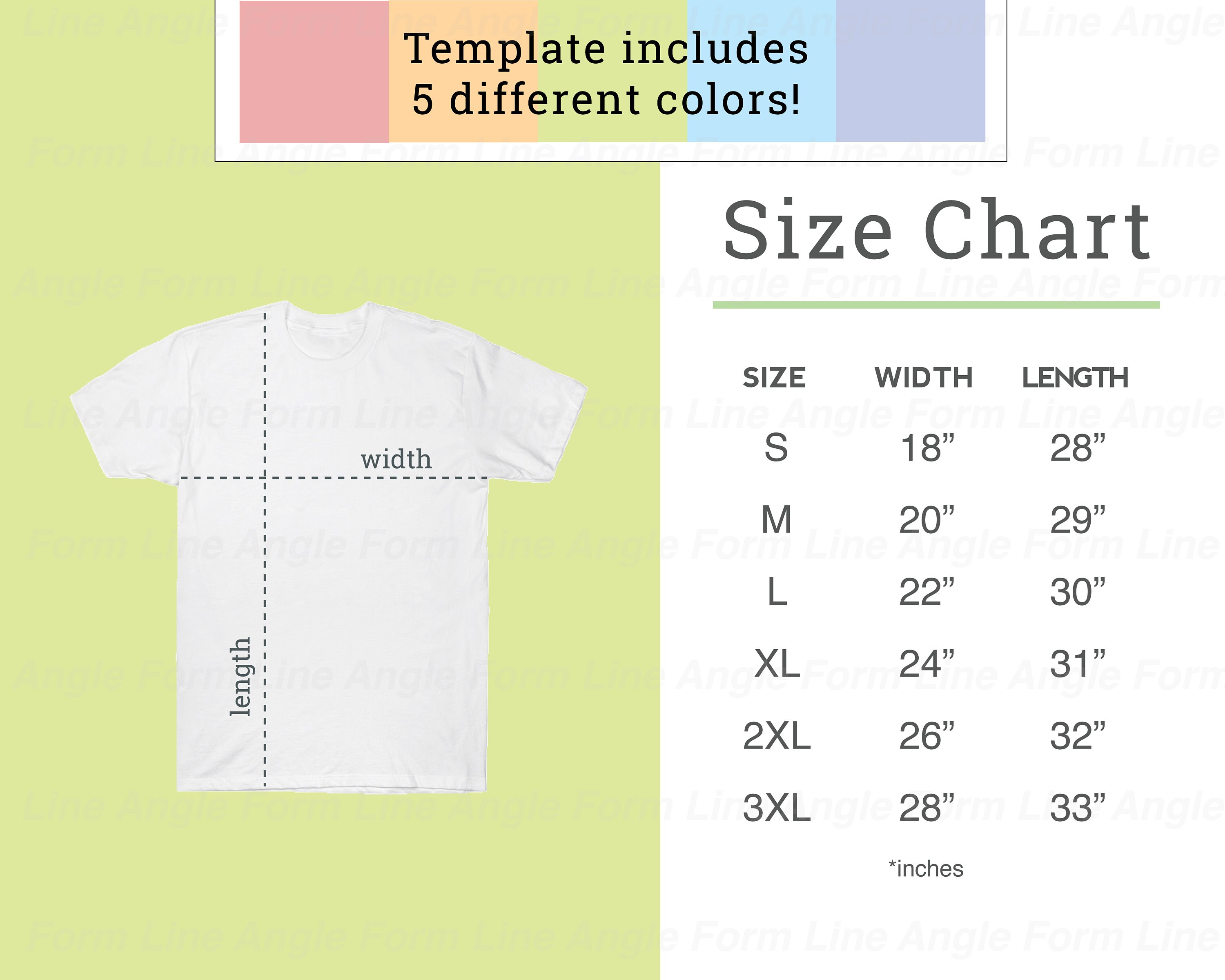 Digital Gildan 5000 Heavy Cotton T-shirt Size Chart Download - Etsy