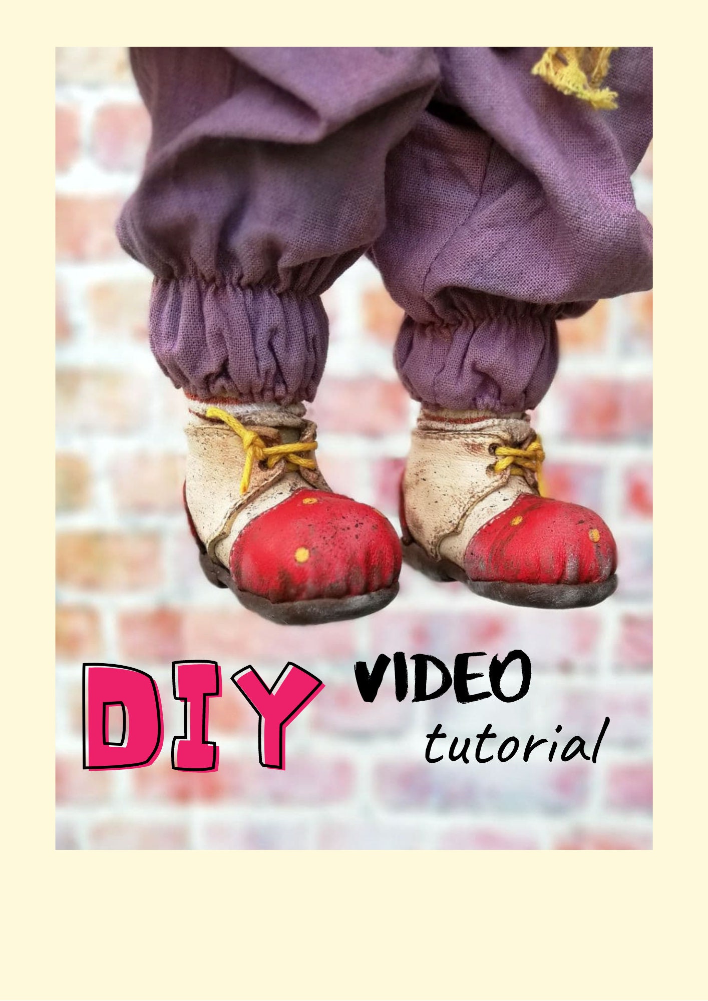 DIY shoes for dolls clown shoes video tutorial shoes Etsy