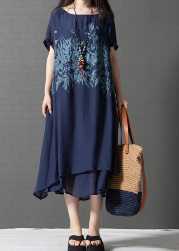 Hand Made Womens Soft Cotton Linen Clothing Floral Irregular Etsy