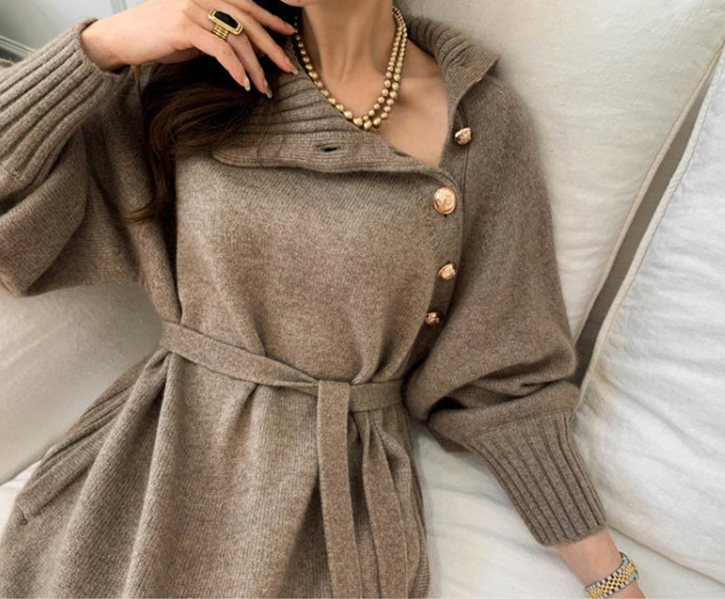 Women Knitted Cashmere/Cotton Blend Long Sleeve Turtleneck image 6