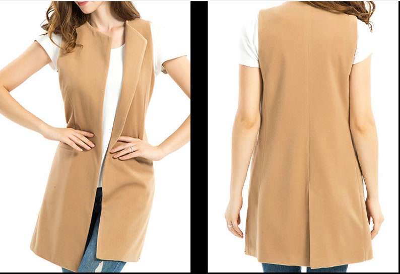 Women's Sleeveless Jacket With Pocket Warm Coat for Winter Etsy