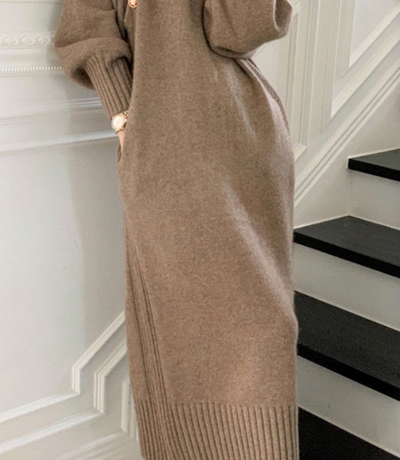 Women Knitted Cashmere/Cotton Blend Long Sleeve Turtleneck image 5