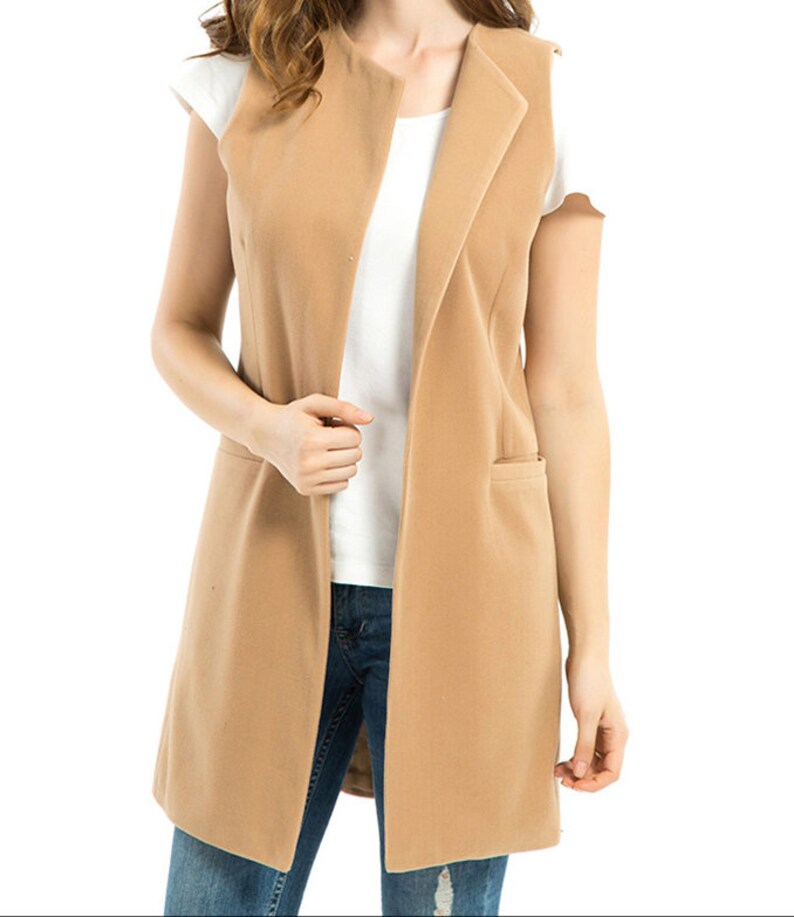 Women's Sleeveless Jacket With Pocket Warm Coat for Winter Etsy