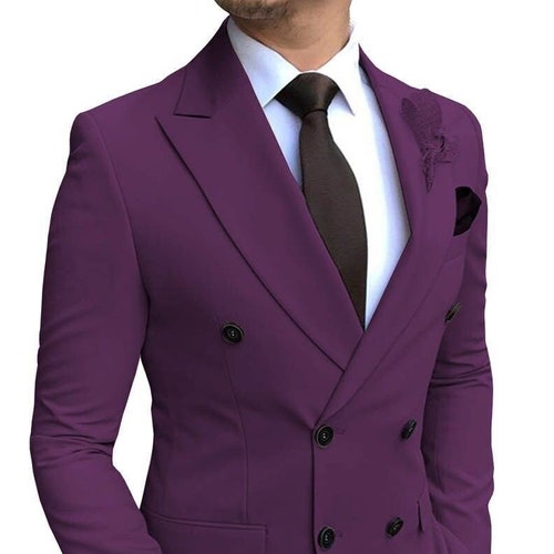 Men 2 Piece Suit Purple Wedding Suit Groom Wear Suit Groomsmen - Etsy