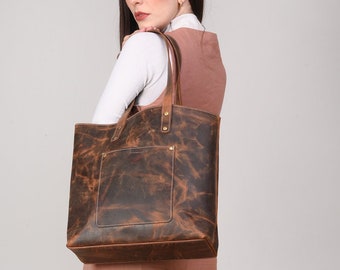 Borsa tote personalizzata, borse tote in pelle personalizzate per le donne, borsa tote in vera pelle fatta a mano in vera pelle di grana superiore, borsa tote in pelle,