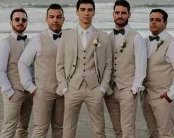 Beige Suit for Man Wedding Prom Dinner Party Wear Customize - Etsy