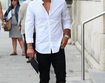 Camisa blanca para hombre pantalón negro para ropa - Etsy México