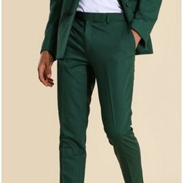elegant green pants "Classic Versatile  Special Occasions Men's Green Dress Pants- Formal Office Trousers for Weddings-Tailored  Men's wear