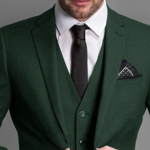 Man suit, green 3 piece suit, wedding suit for groom and groomsmen, prom, dinner party wear suit, customize suit