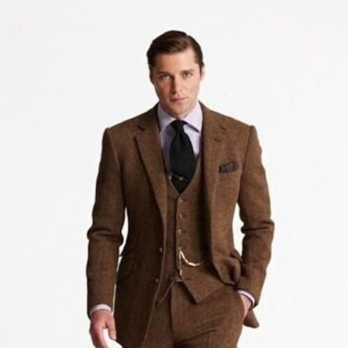 Men Suits Brown 3 Piece Beach Wedding Suit Groom Wear Suits - Etsy