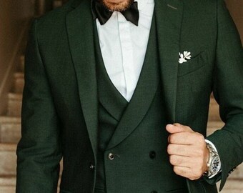 Customized Green wedding suit for man, bespoke man suit for all season