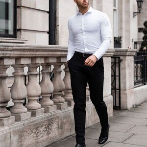 elegante camisa blanca pantalón oficina - Etsy España