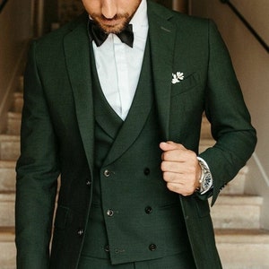 Man Suit Green 3 Piece Suit Wedding Suit for Groom and - Etsy