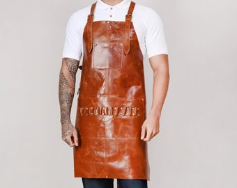 Customized Aprons , Gift for him Real Leather Aprons, Tool Apron Kitchen aprons, Wooden Work Aprons, Apron For men