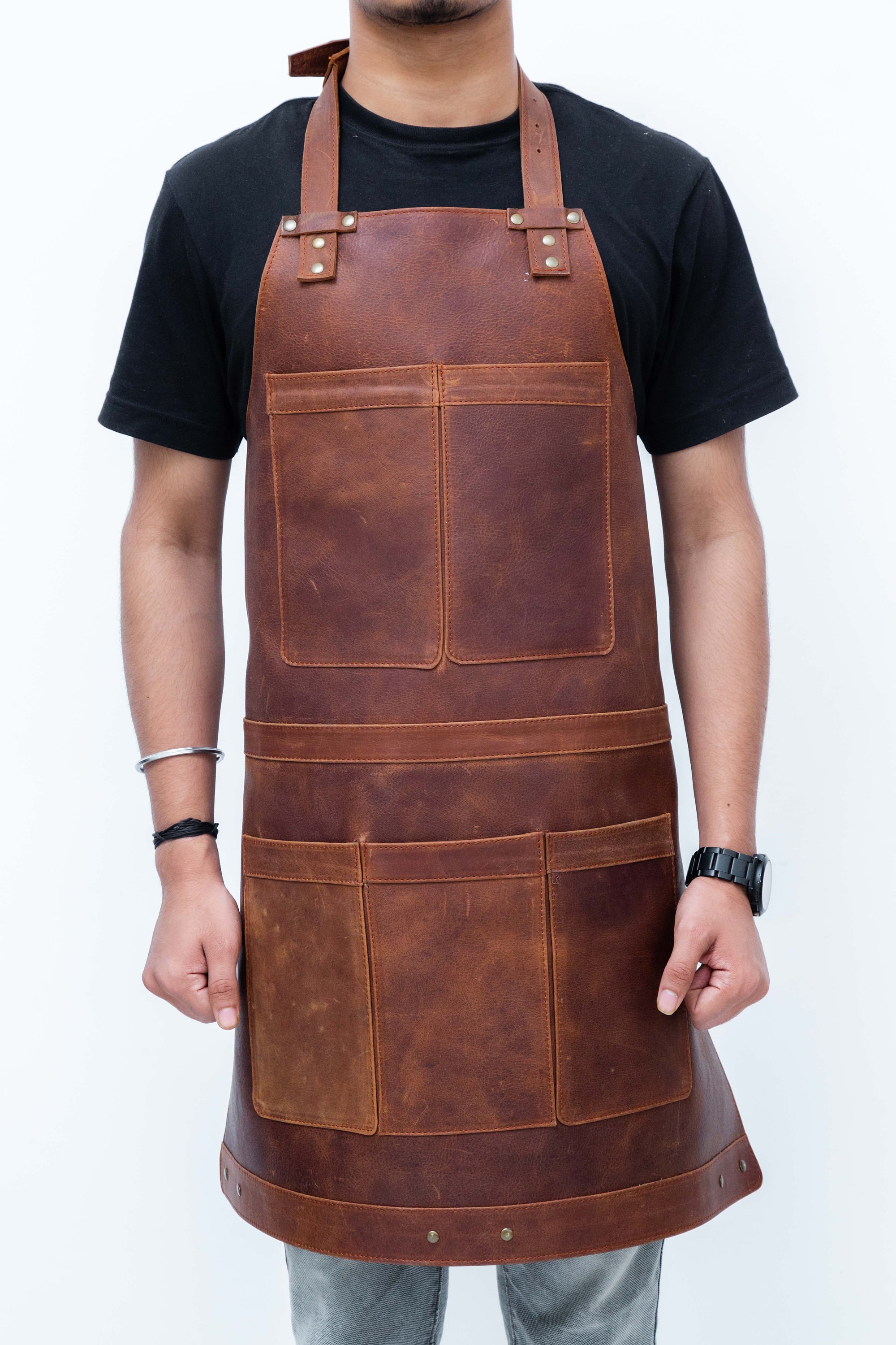 Brown Leather Apron for Blacksmiths Tradesmen Artisans Etsy