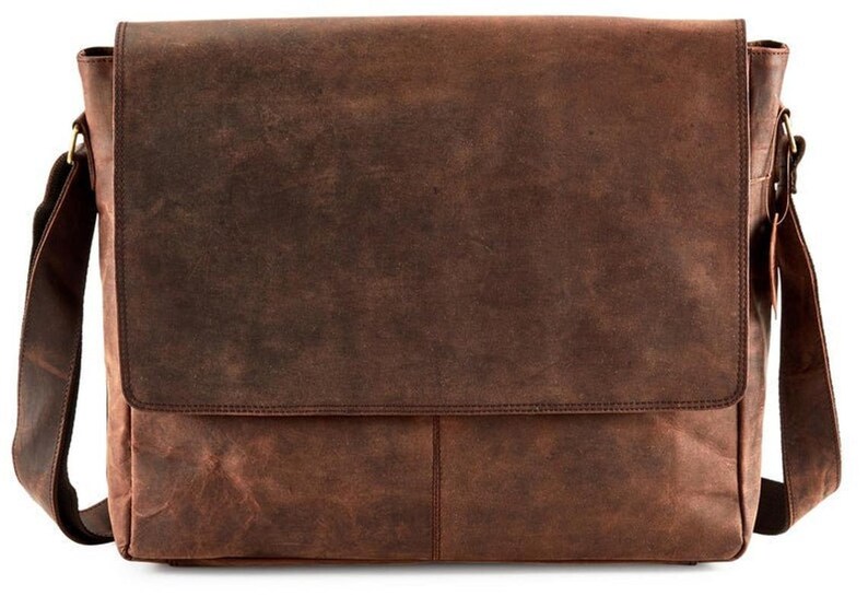 Genuine Leather Messenger Bag College Bag Laptop Bag Shoulder Etsy