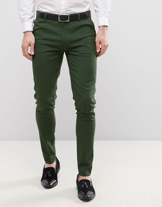 Men Elegant White Shirt Green Trouser for Office Wear Mens | Etsy