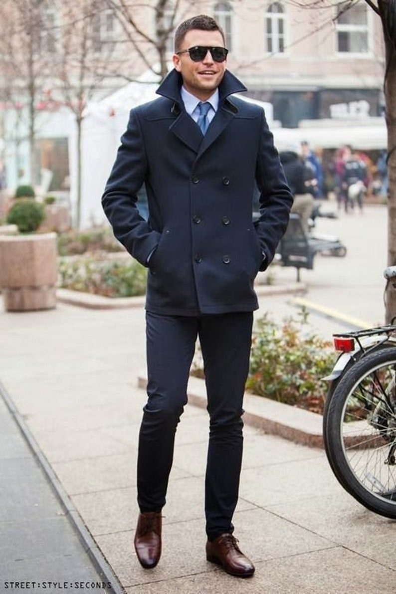 New Arrival Men Woolen Peacoat Trench 