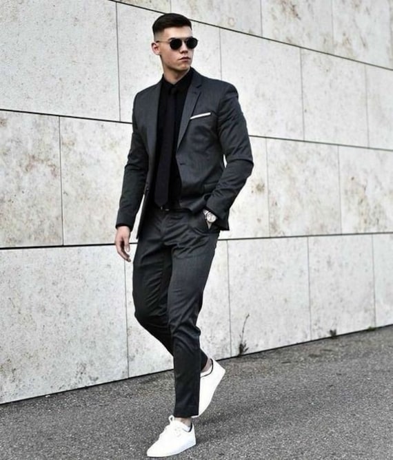 Man Black Suit2 Piece Suitwedding Prom Dinner Party Wear - Etsy