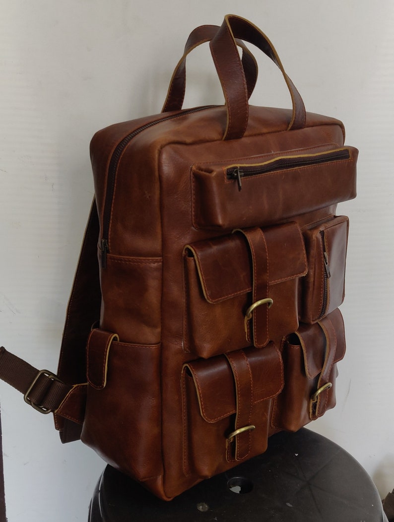 Genuine Leather Backpack Rucksack Laptop Backpack Handmade - Etsy
