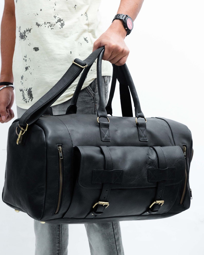 Genuine Full Grain Leather Duffel Bag Weekend Bag Luggage Bag - Etsy