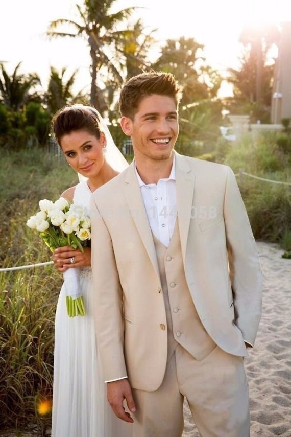 Hombres traje de boda de playa novio traje de Etsy España