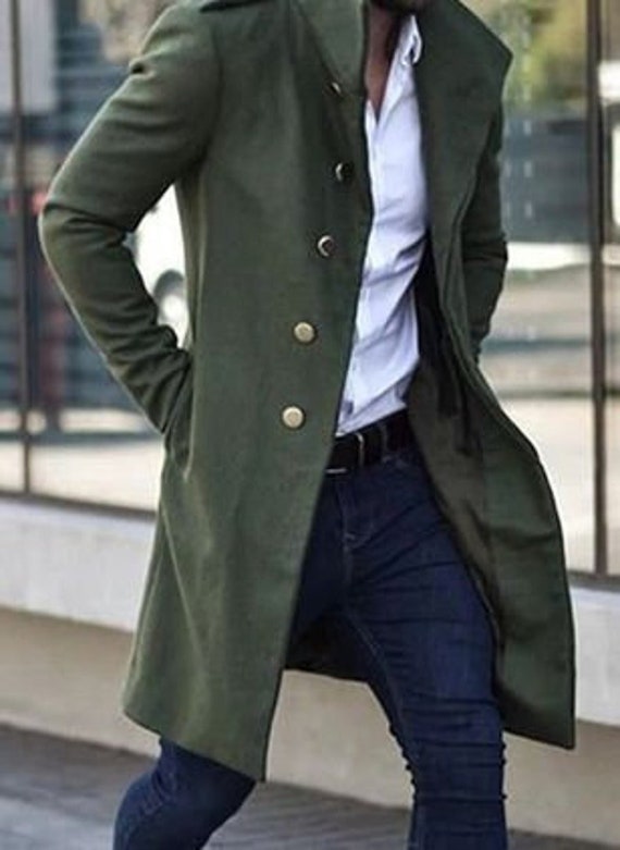 mens velvet trench coat