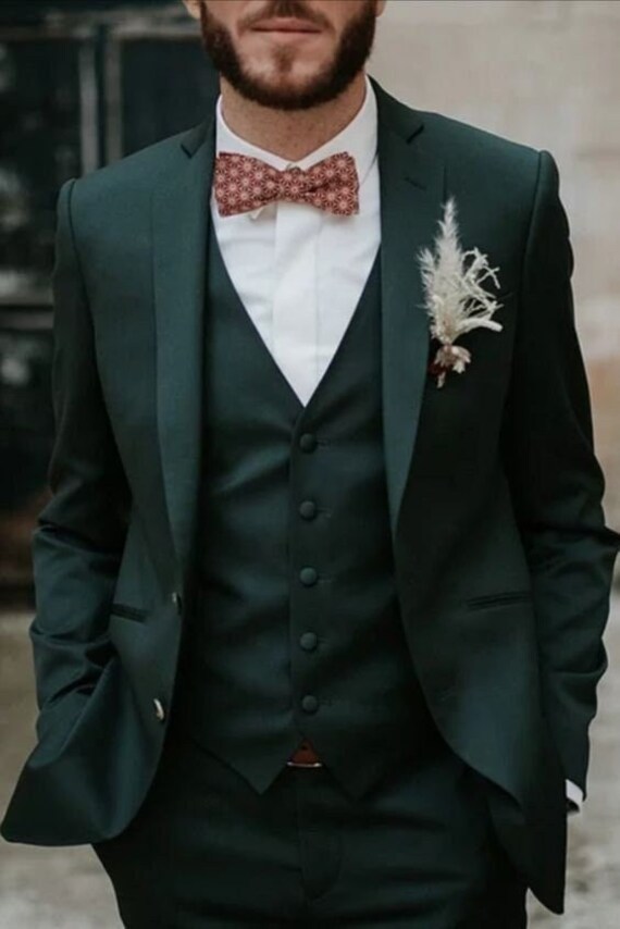 Men Suit Green 3 Piece Beach Wedding Suit Groom Wear Suit | Etsy