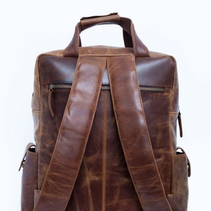 Genuine Leather Backpack Rucksack Laptop Backpack Handmade Leather ...