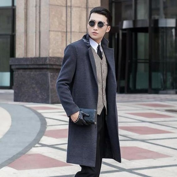 red plaid trench coat mens