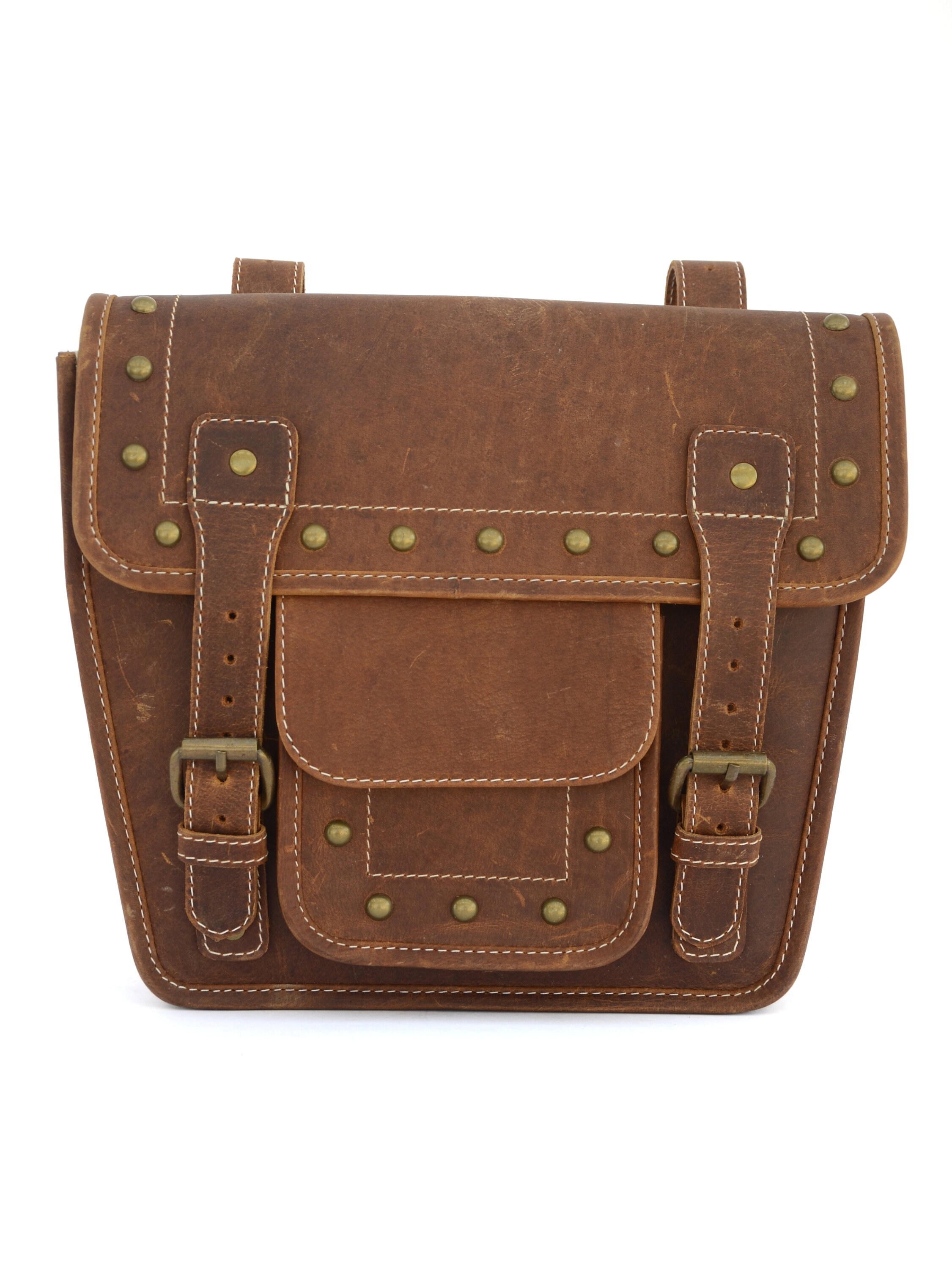 Personalised Brown Leather Bike Bag Pair Saddle Bag Set of 2 Etsy