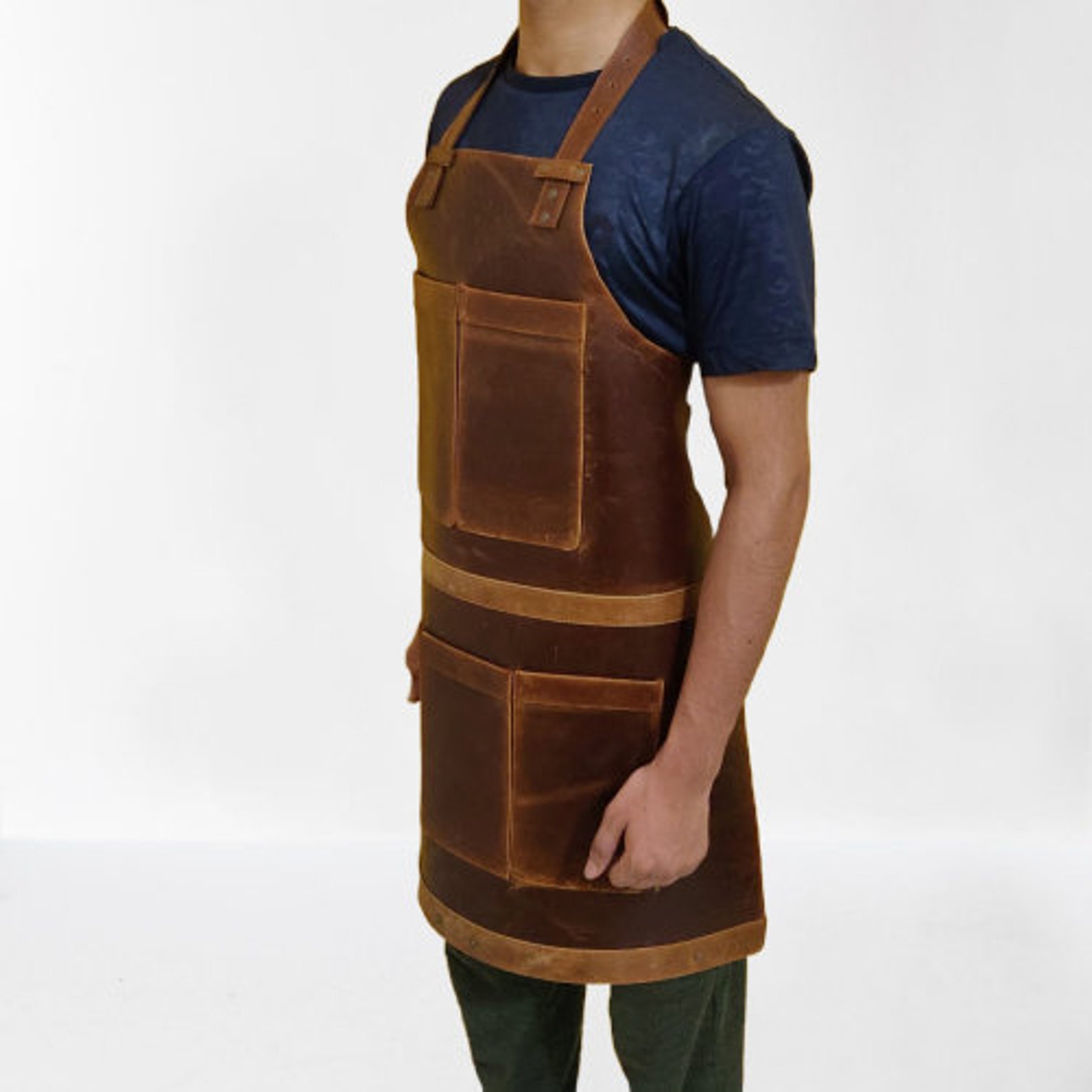 Brown Leather Apron for Blacksmiths Tradesmen Artisans Etsy