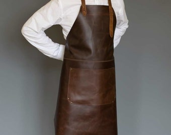 Premium brown Leather Tool Apron With Leather Pockets | For Carpenters Chefs, BBQ, Bartenders, Arts & Crafts, Butchers leather apron