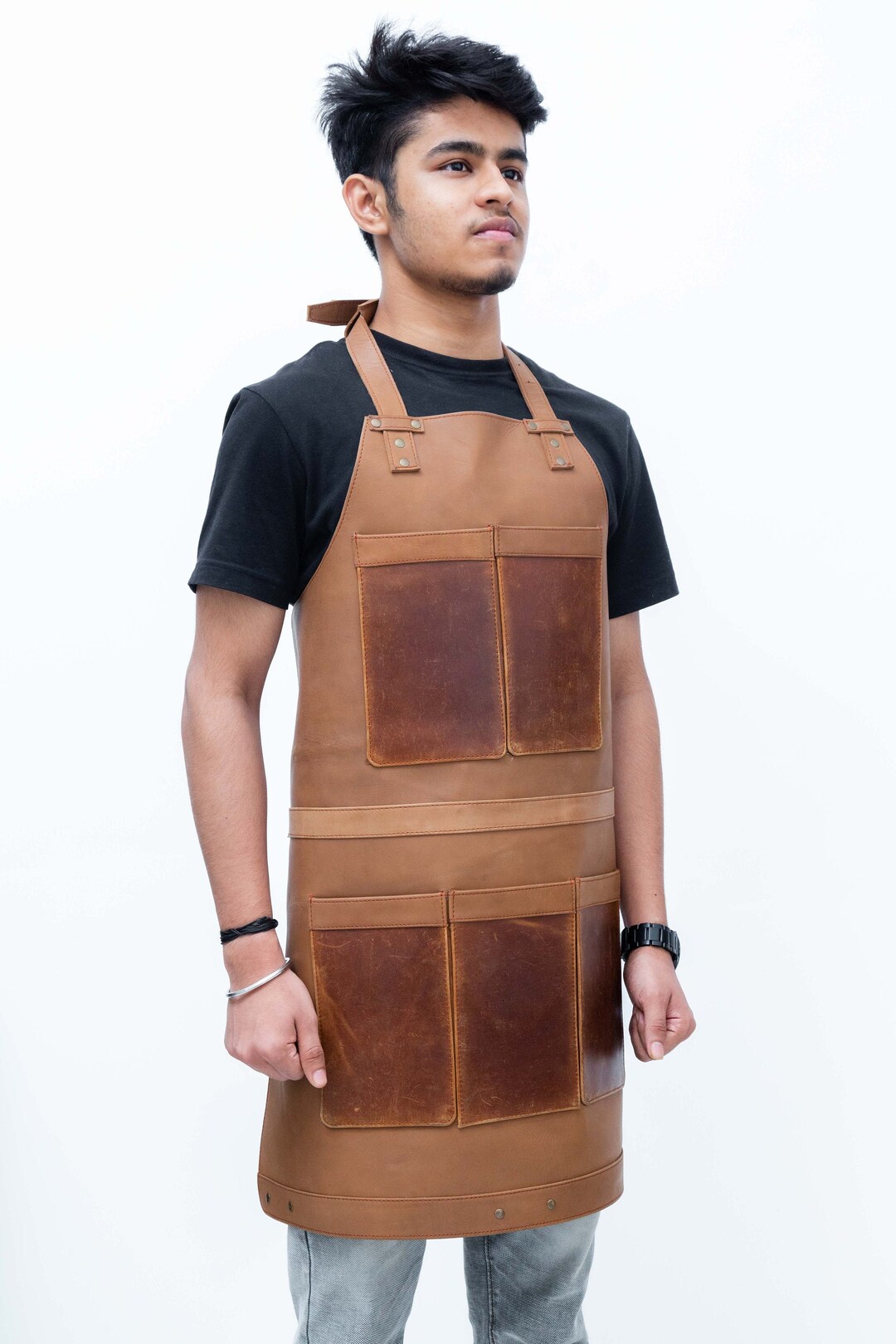 Brown Leather Apron for Blacksmiths Tradesmen Artisans Etsy